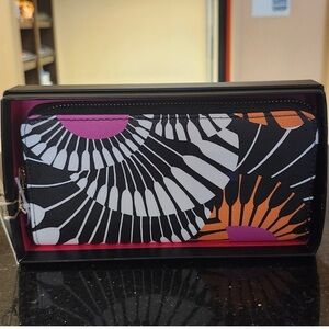 Trina Turk Black and Pink Wallet with Gold Accents